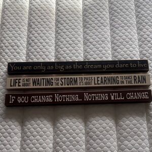 Inspirational Quote Wall Decor Set - Black, White, Brown